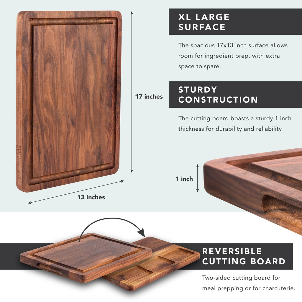 Rossie Home® Black Walnut Wood Reversible Cutting Boards - LapGear®