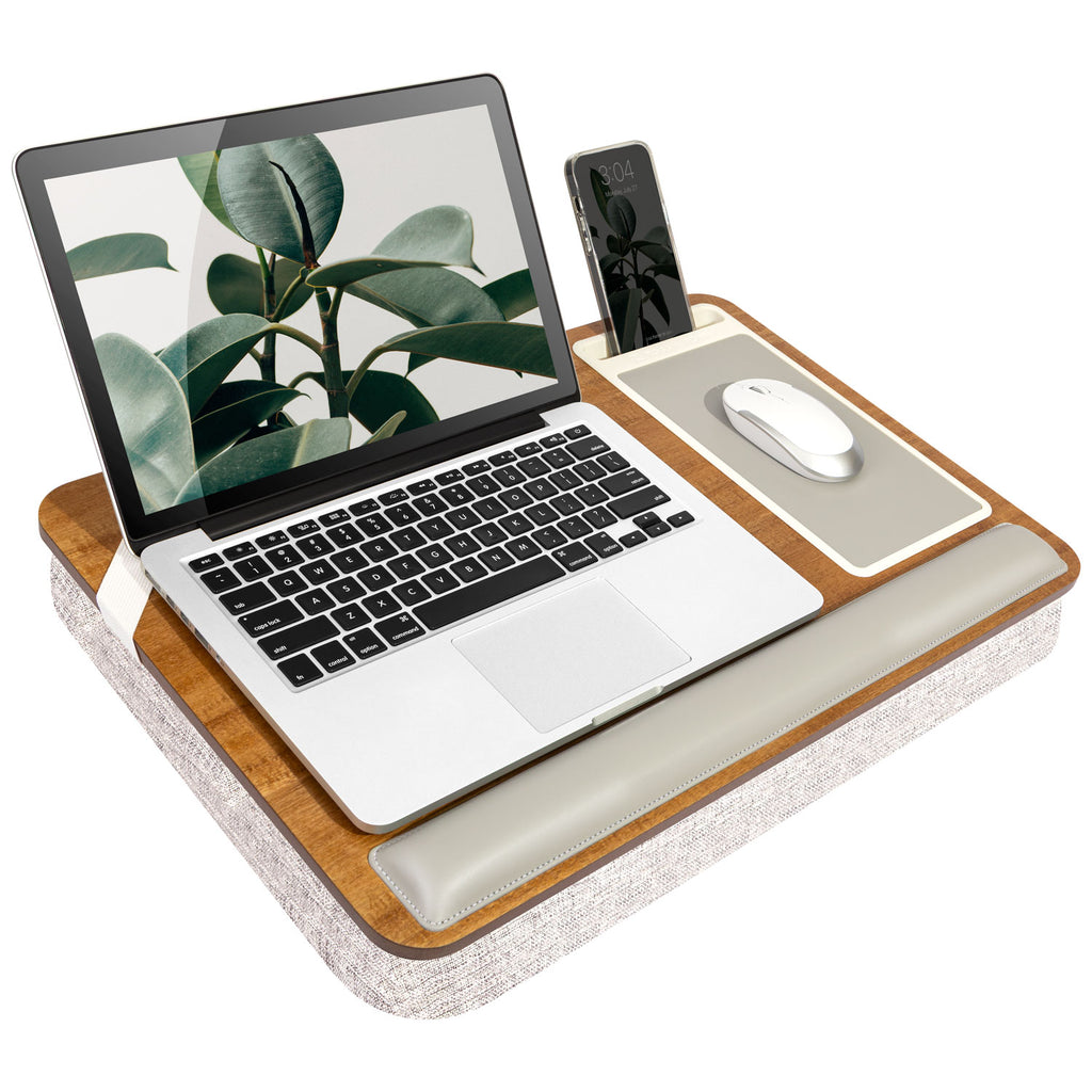 Premium Acacia Lap Desk with Laptop