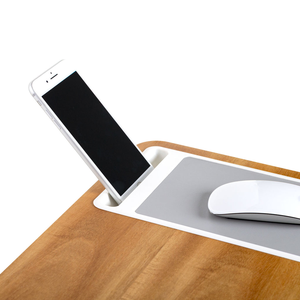 Premium Acacia Lap Desk Phone Slot
