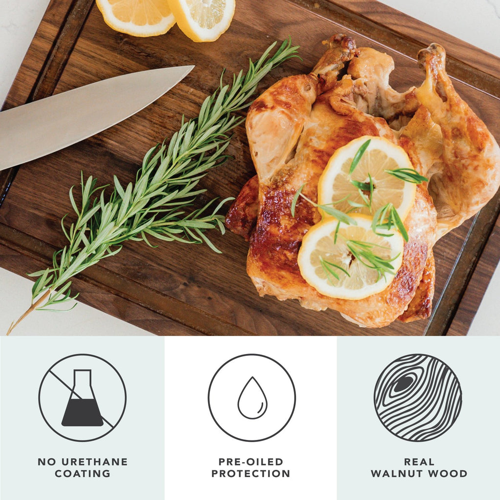 Rossie Home® Black Walnut Wood Reversible Cutting Boards-Cutting Board-LapGear®