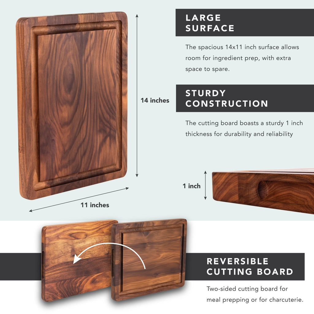 Rossie Home® Black Walnut Wood Reversible Cutting Boards-Cutting Board-LapGear®