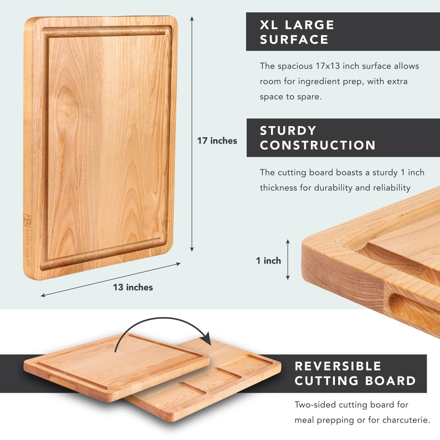 Wooden Reversible Cutting Board