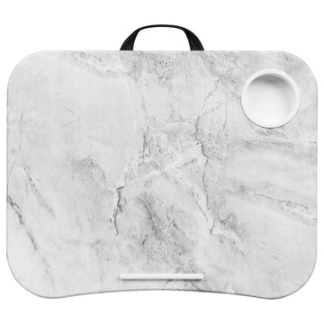 Cup Holder Lap Desk, White Marble.