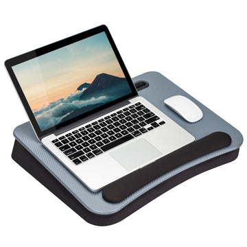 Memory Foam Lap Desk, Silver Carbon.