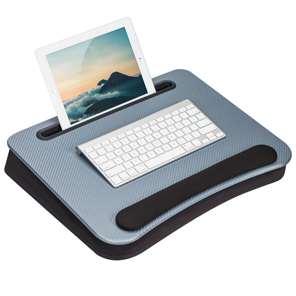 Memory Foam Lap Desk, Silver Carbon.