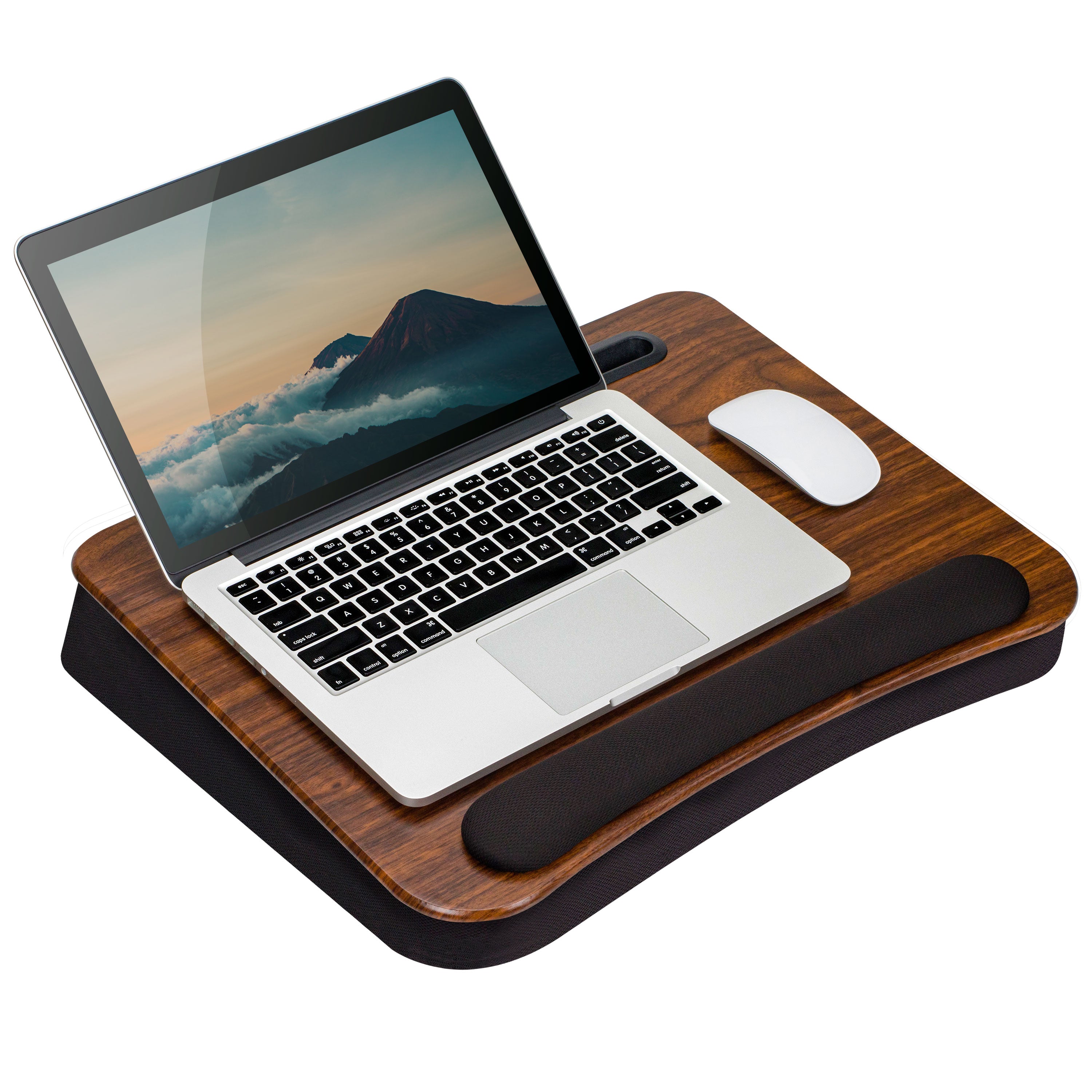  Large Lap Laptop Desk - Portable LapDesk with Mouse Pad & Wrist  Rest for Notebook, MacBook, Tablet, Bed, Sofa, Working, Writing,  Drawing(Wood Black, Fit Up to 17.3-in Laptops) : Office Products