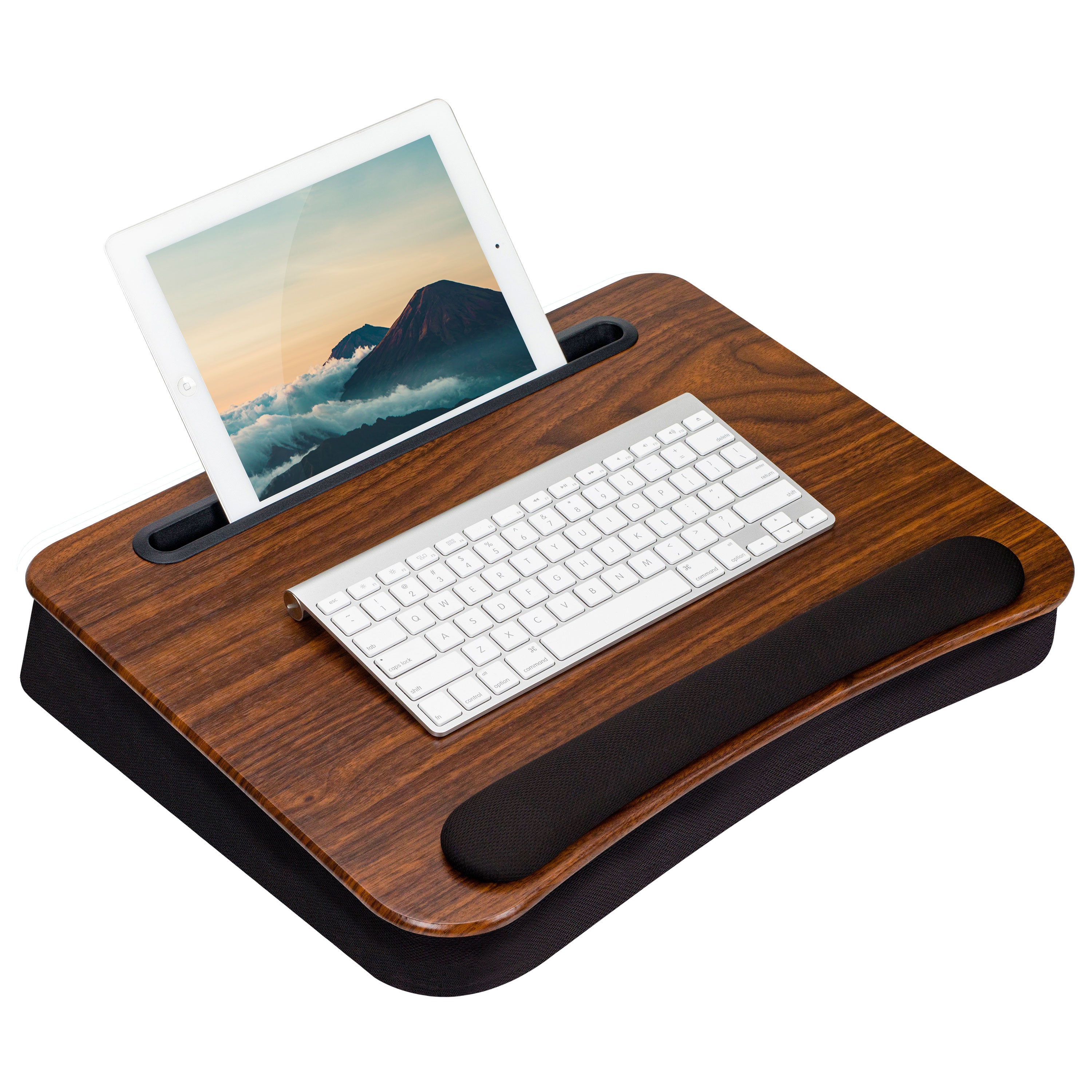  Large Lap Laptop Desk - Portable LapDesk with Mouse Pad & Wrist  Rest for Notebook, MacBook, Tablet, Bed, Sofa, Working, Writing,  Drawing(Wood Black, Fit Up to 17.3-in Laptops) : Office Products