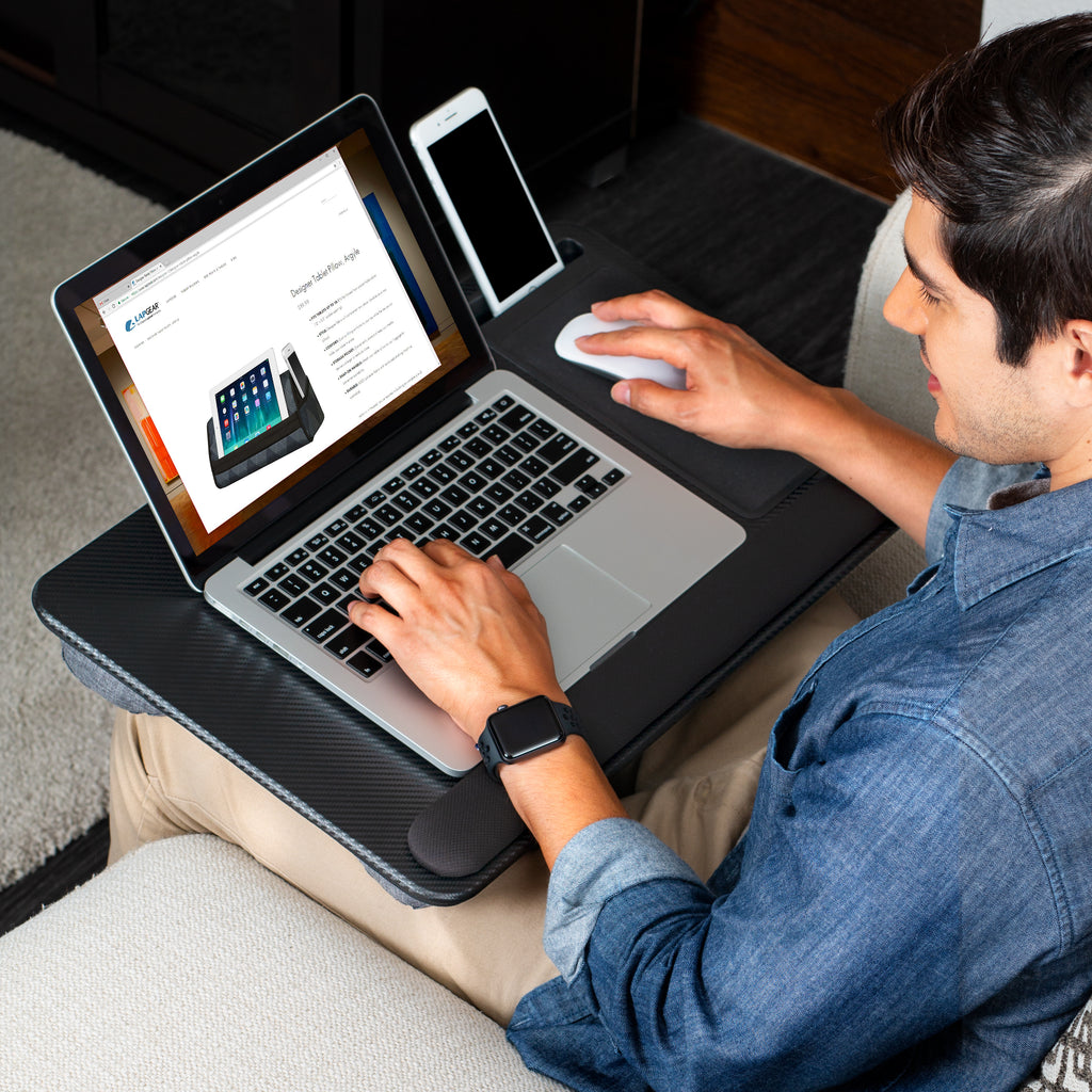 Home Office Pro Lap Desk, Gray Woodgrain.